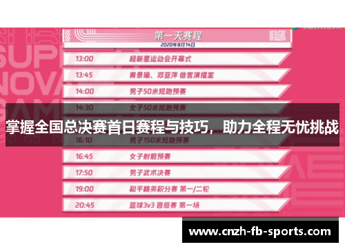 掌握全国总决赛首日赛程与技巧，助力全程无忧挑战